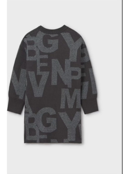 Children's Dress Long Sleeve Knitted Gray