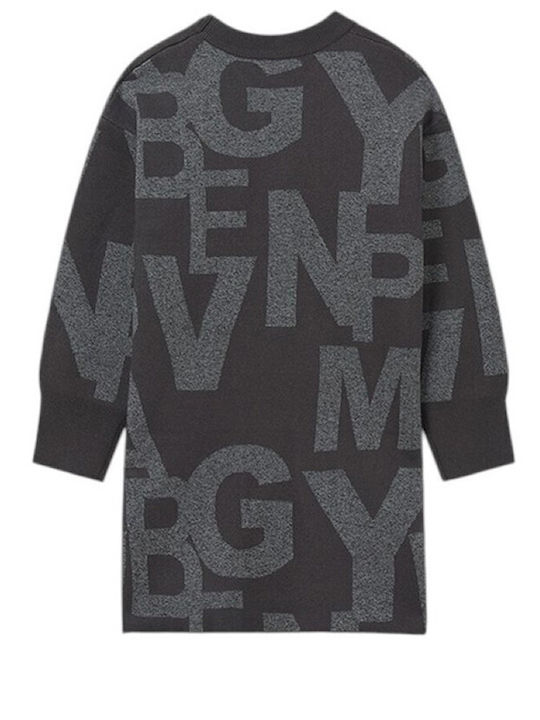 Children's Dress Long Sleeve Knitted Gray
