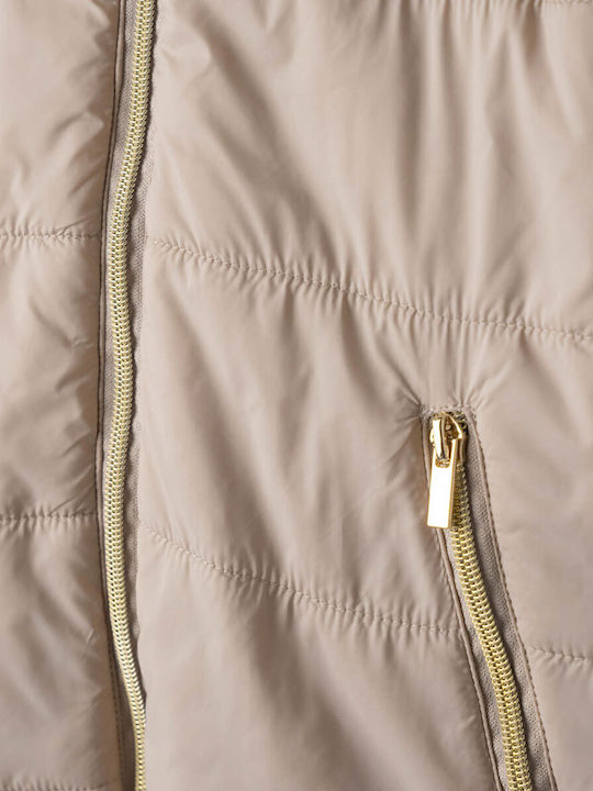 Kids' Fur Double Sided with Hood Beige