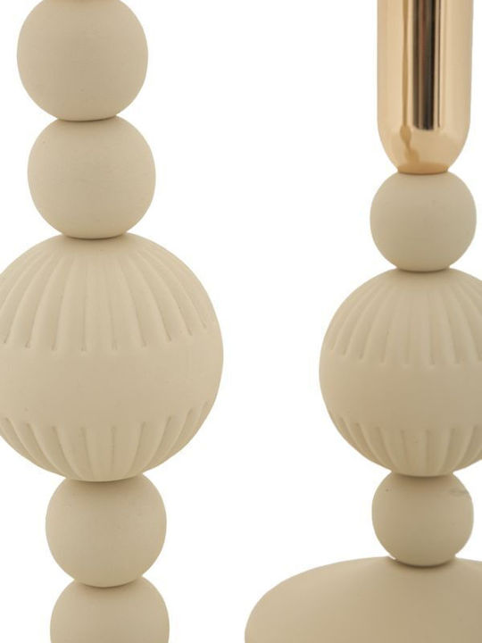 Mauro F Kerzenhalter-Set Metall in Beige Farbe 25.5cm 2Stück