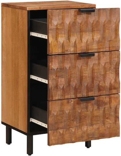 Sideboard made of Wood & Metal with Drawers Acacia Brown Finish 40x33.5x75cm