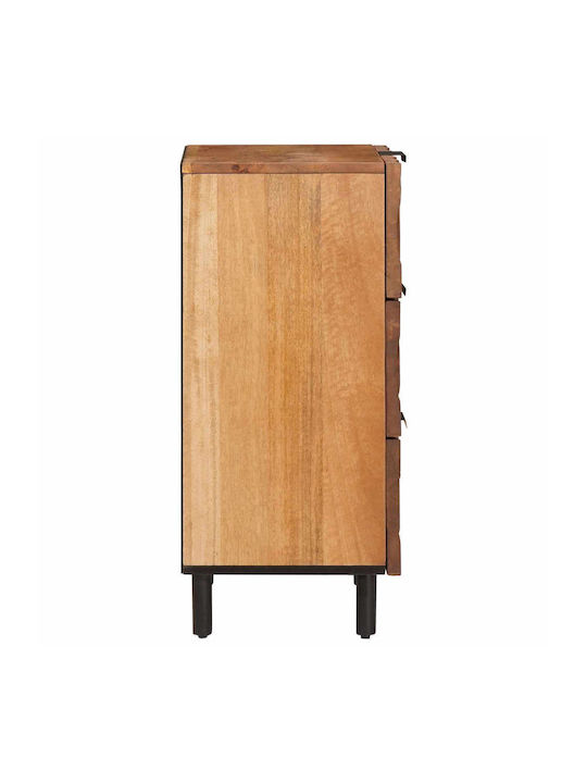 Sideboard made of Wood & Metal with Drawers Acacia Brown Finish 40x33.5x75cm