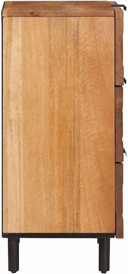 Sideboard made of Wood & Metal with Drawers Acacia Brown Finish 40x33.5x75cm