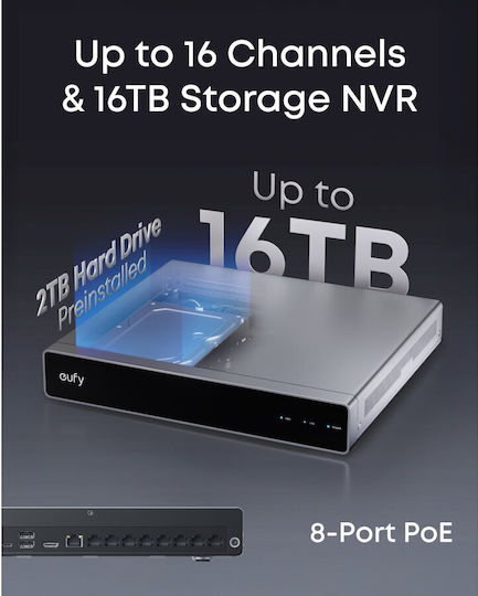 Eufy Sistem de Supraveghere S4 Max 4 Camere Camere IP 8MP cu Recorder NVR & Hard Disk 2TB