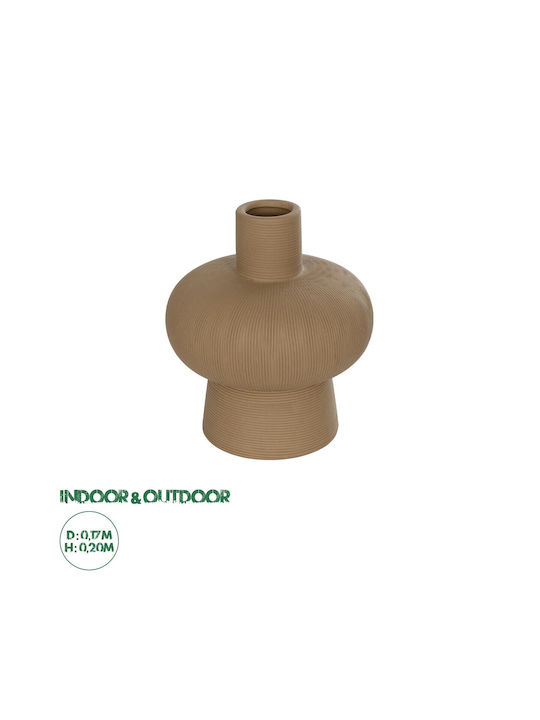 GloboStar Διακοσμητικό Βάζο Κεραμικό Artificial Garden Corneol Καφέ Φ17xΥ20cm