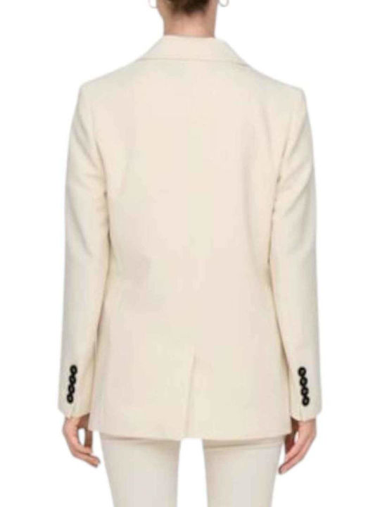 Only Lung Blazer pentru femei Încrucișat Sacou Ecru Only Lung Blazer pentru femei Încrucișat Sacou Ecru