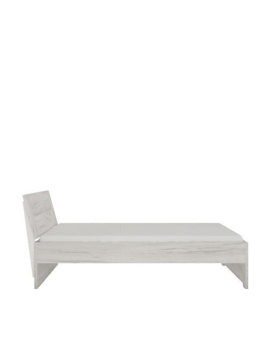 Pat pentru Copii Clasic Single cu Pat Glisant Gri pentru Saltea 90x200cm