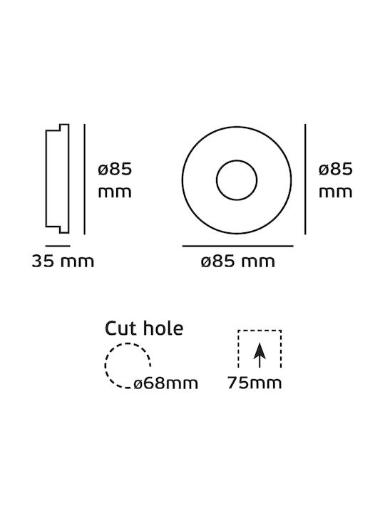 VK Lighting Χωνευτό Σποτ με Ντουί GU5.3 Μαύρο