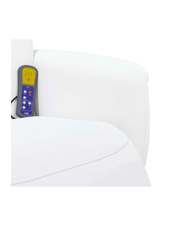 Modern Recliner from Faux Leather White M71xP90xH105cm
