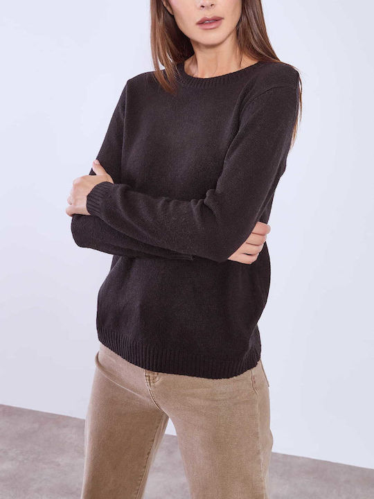 Celestino Damen-Pullover Strick Viskose Schwarz