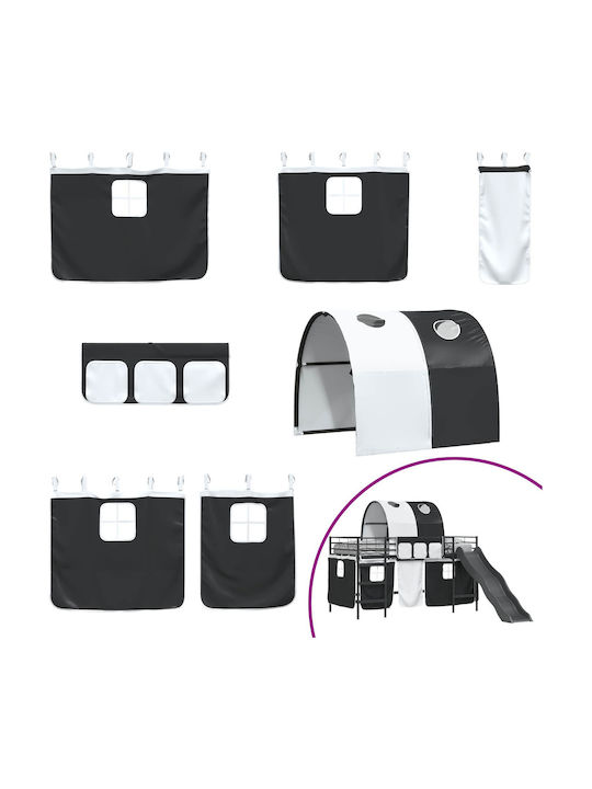 Kids Bed Single Black for Mattress 100x201cm