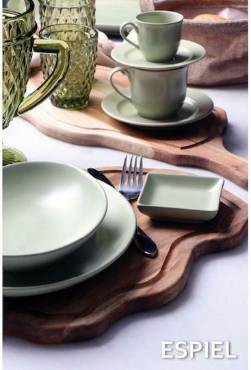 Espiel Stoneware Serving Platter Oval Green 22x16cm