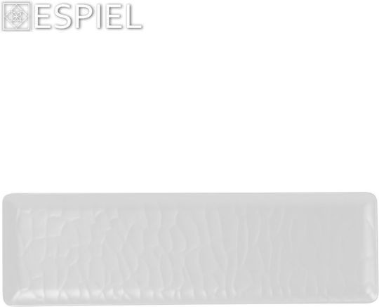 Espiel Wavy Matte Platou de Servire Dreptunghiular Plastic Albă 53x16.2buc 1buc