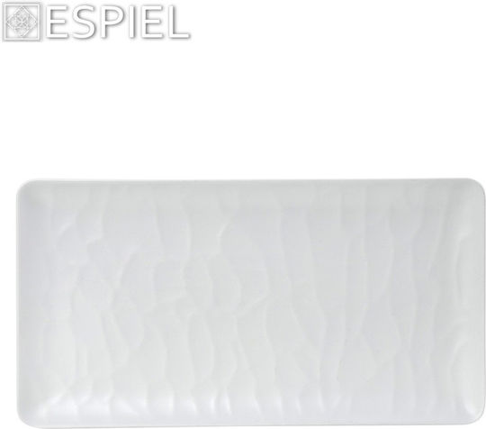 Espiel Wavy Matte Serving Platter Rectangular White 26x15cm
