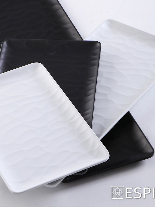 Espiel Wavy Matte Serving Platter Rectangular Black 53x16.2cm