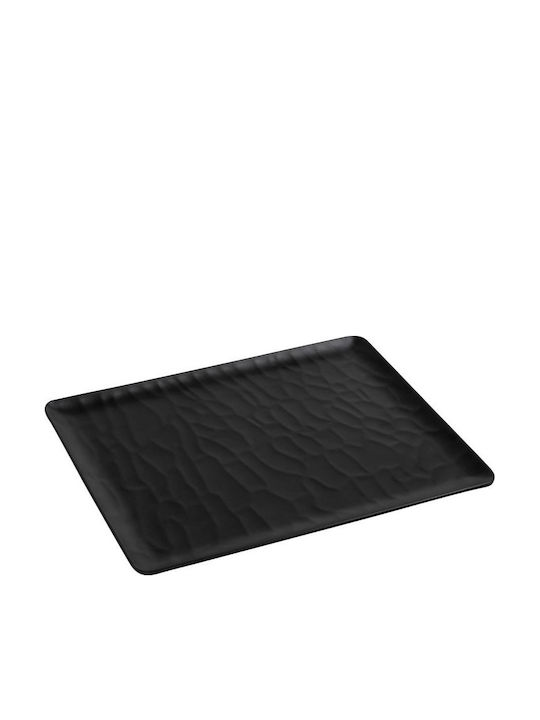 Espiel Wavy Matte Serving Platter Rectangular Black 32.5x26.5cm