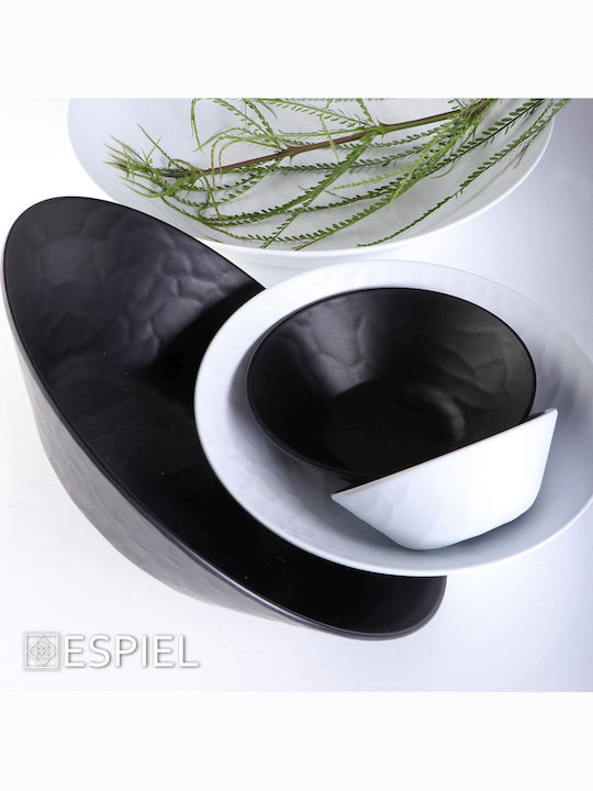 Espiel Wavy Πιατέλα Σερβιρίσματος Ορθογώνια Πλαστική Matte Black 40.5x16.5εκ. 6τμχ