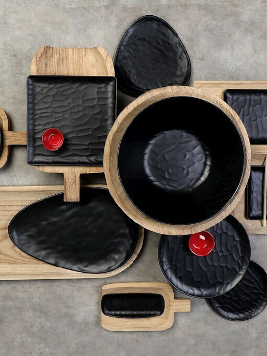 Espiel Wavy Matte Serving Platter Rectangular Black 53x16.2cm