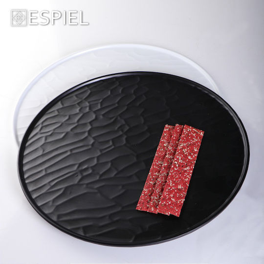Espiel Wavy Πιατέλα Σερβιρίσματος Πλαστική Μαύρη με Διάμετρο 40εκ. 6τμχ