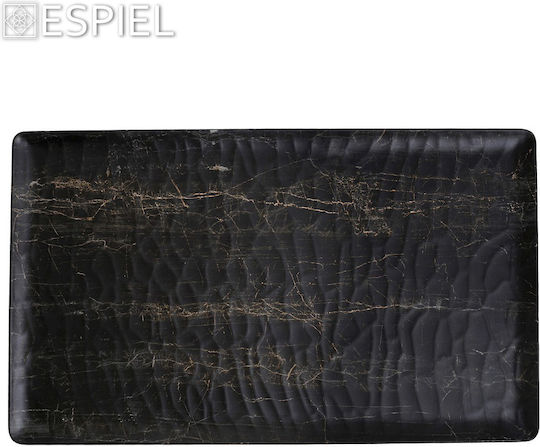 Espiel Black Wood Πιατέλα Σερβιρίσματος Ορθογώνια Ξύλινη Μαύρη 53x32.5εκ. 6τμχ