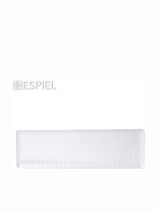 Espiel Wavy Matte Πιατέλα Σερβιρίσματος Ορθογώνια Πλαστική Λευκή 53x16.2εκ. 6τμχ