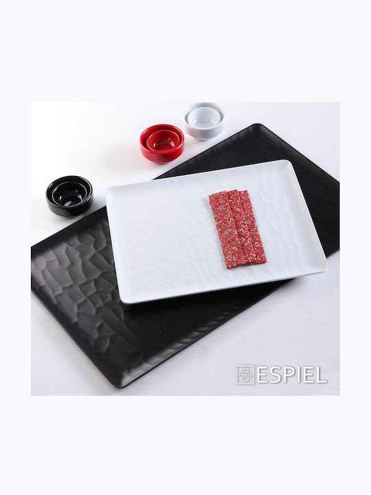 Espiel Wavy Matte Serving Platter Rectangular Black 26x15cm