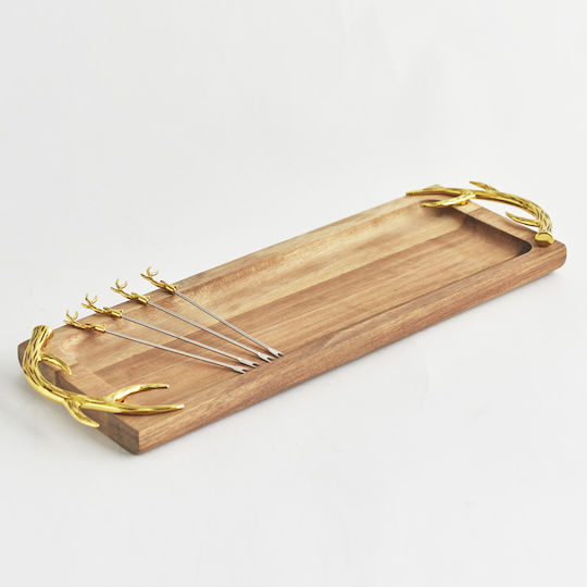 Serving Platter Rectangular Beige 40x13cm