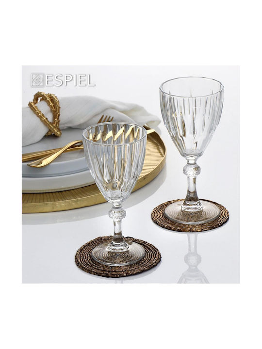 Espiel Coaster Round Plastic Gold 10cm 1pcs
