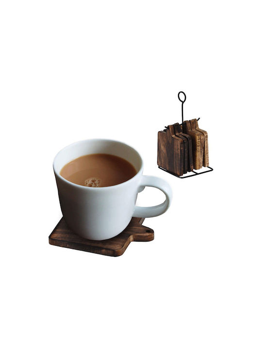 JK Home Decoration Сувенир Дърво Със стойка Кафяв 10x10см 6бр