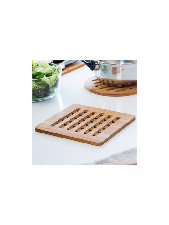 Excellent Houseware Round Coaster Wooden Brown 20cm 4pcs
