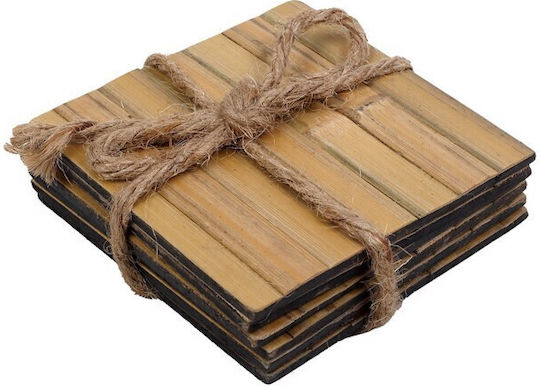 Espiel Coaster Wooden Beige 4pcs