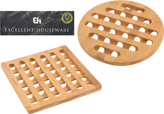 Excellent Houseware Заоблено Сувенир Дърво Кафяв 20см 4бр