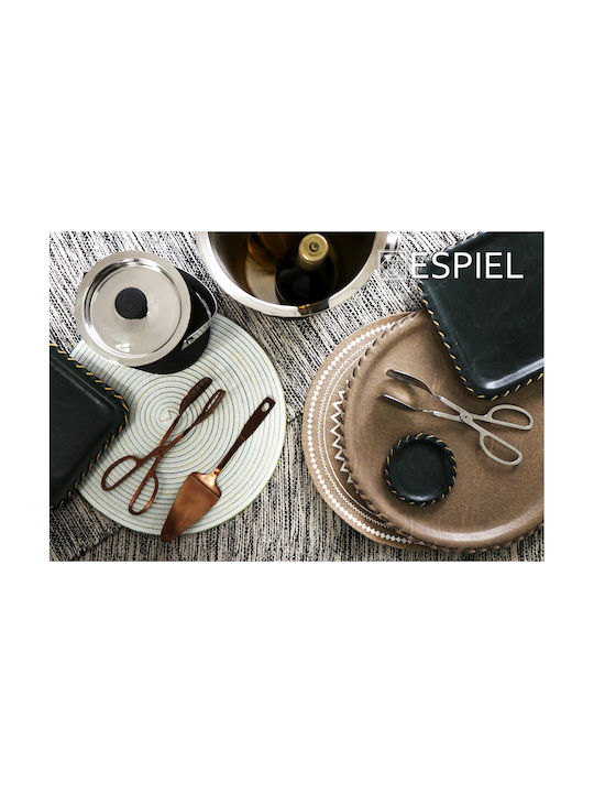 Espiel Round Coaster made of Leatherette Blue 10.5cm 3pcs