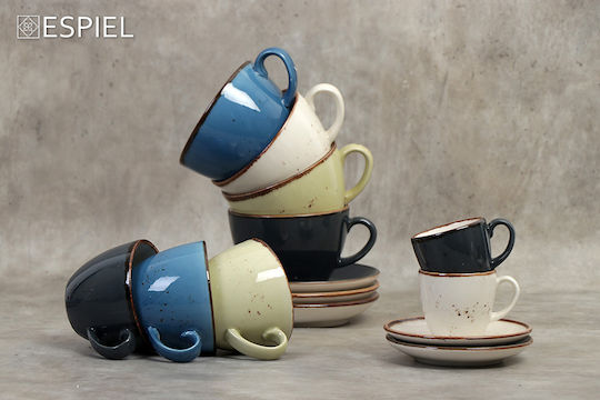 Espiel Terra Jumbo Cup Cappuccino Porcelain Blue 350ml