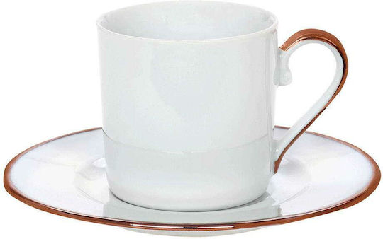 Cryspo Trio Tasse Kaffee aus Porzellan Rose Gold 100ml
