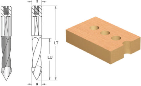 Cms Bohrmaschine Durchgangslöcher Abgeflachte Zylindrische Bohrer Spitze Einstellschraube D 5x35x70 Z2 Dr