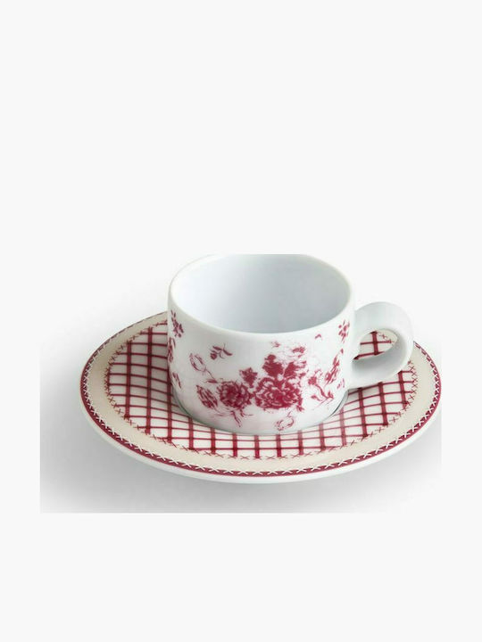 Ionia Countryside Set of Cups Coffee Porcelain White 6pcs