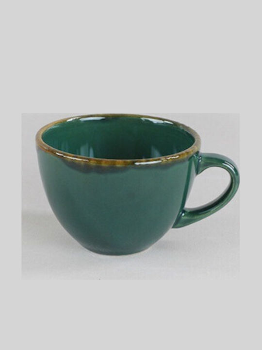 Set Tassen Kaffee Keramik Grün 215ml 2Stück