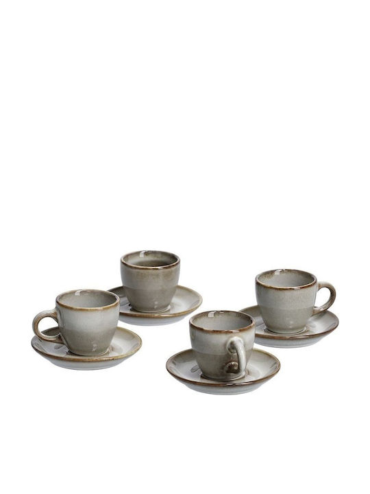 Zeller Set Tassen Espresso Keramik Braun 60ml 4Stück