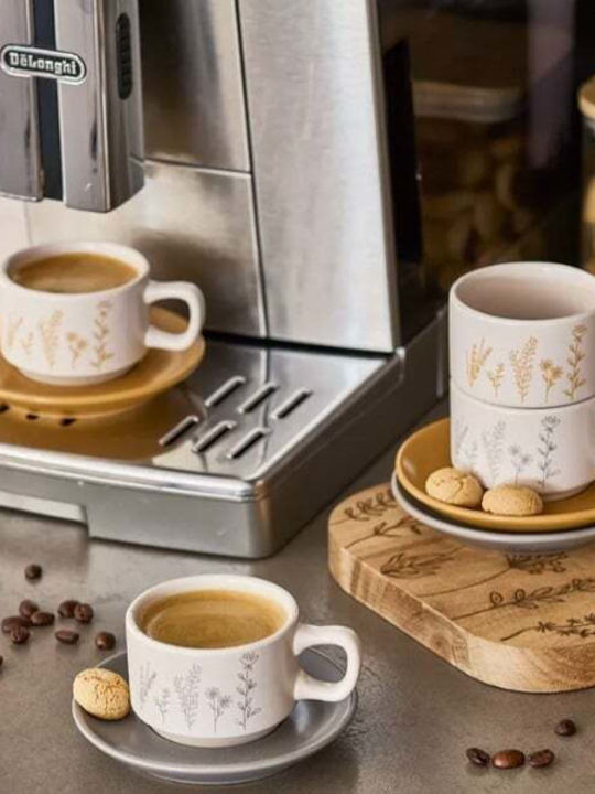 Zeller Σετ Φλιτζάνια Espresso Κεραμικά Πολύχρωμα 70ml 4τμχ