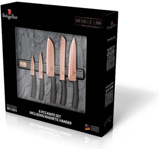 Berlinger Haus Metallic Line Комплект Ножове с Основа от Неръждаема Стомана Rose Gold Collection