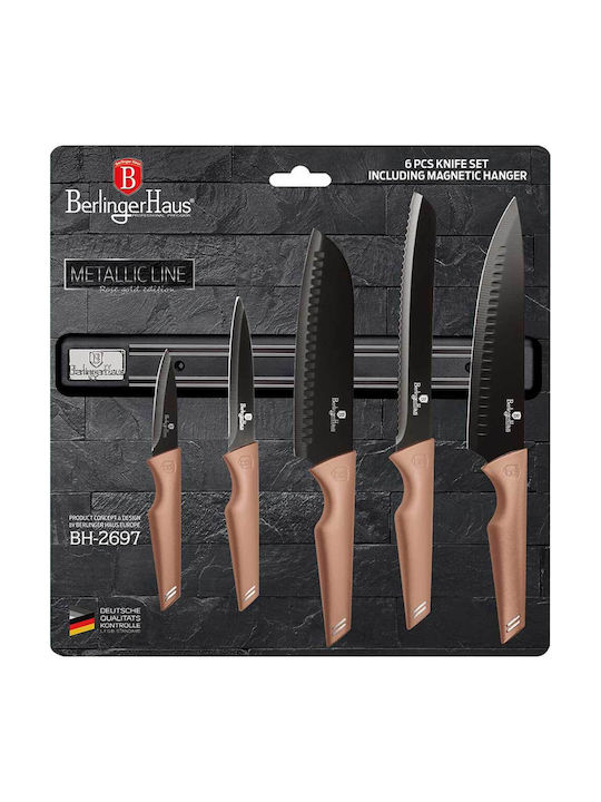 Berlinger Haus Metallic Line Knife Set with Block from Stainless Steel 5pcs