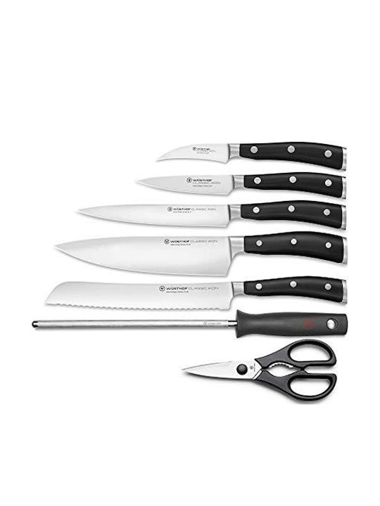 Wusthof Classic Ikon Knife Set with Stainless Steel Base 7 Pieces