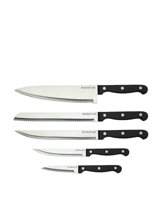 Kitchen Craft Messerset mit Block aus rostfreiem Stahl
