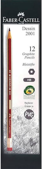 Faber-Castell Dessin 2001 Молив HB с Гума Червен