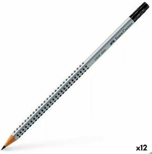 Faber-Castell 2001 Σετ 12 Μολύβια HB με Γόμα Γκρι
