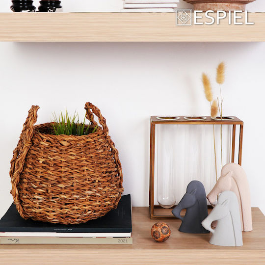 Espiel Διακοσμητικό Βάζο Μεταλλικό Χρυσό 20x8xΥ22cm 2τμχ