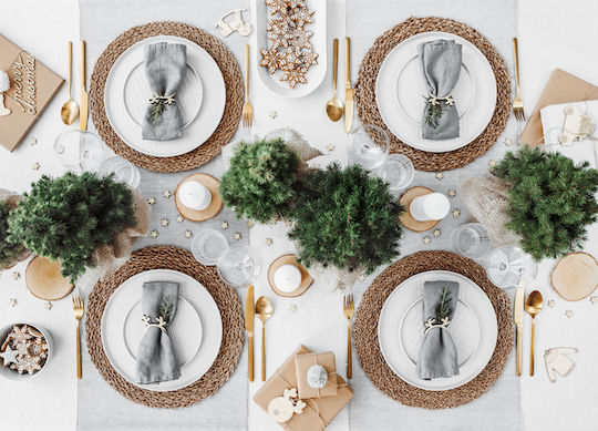 PartyDeco Weihnachtliche Serviettenringe aus Holz Rentier 6 Stück