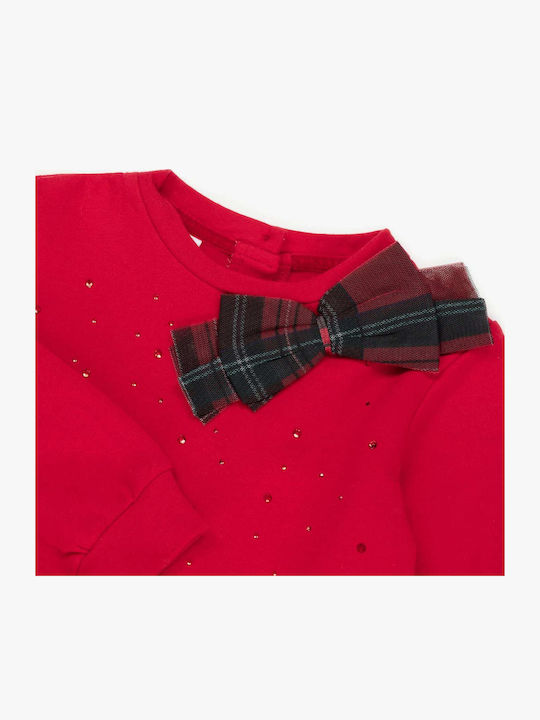 Girls Dress Long Sleeve Tulle Red