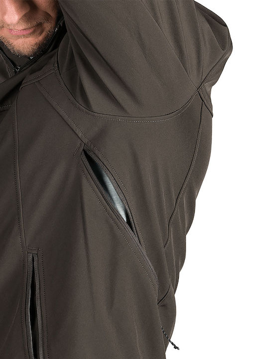 Χειμωνιάτικο Μπουφάν Softshell Αδιάβροχο και Αντιανεμικό Καφέ